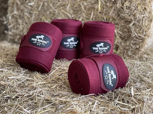 TGW RIDING أغطية أرجل بولو الحصان، أغطية ساق الحصان، ضمادات صوف الحصان، 4 عبوات in Kuwait