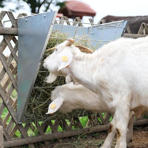 وحدة تغذية القش المعلقة من الفولاذ المجلفن من Solution4Patio، وحدة تغذية ذات سعة كبيرة للخدمة الشاقة مع خطافات قابلة للتعديل تناسب مختلف الأكشاك والحظائر، وحدة تغذية القش للماعز والأغنام والحصان #B806A01-US2 in Kuwait