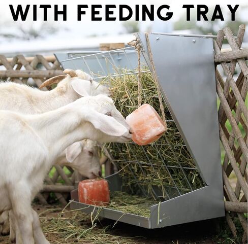 Solution4Patio الماشية الفولاذ المجلفن المعلقة 2 في 1 وحدة تغذية القش والحبوب، وحدة تغذية كبيرة السعة للخدمة الشاقة مع خطافات قابلة للتعديل لأكشاك مختلفة، زريبة، وحدة تغذية القش للماعز والأغنام والحصان in Kuwait