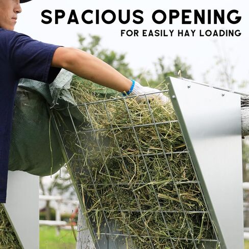 Solution4Patio الماشية الفولاذ المجلفن المعلقة 2 في 1 وحدة تغذية القش والحبوب، وحدة تغذية كبيرة السعة للخدمة الشاقة مع خطافات قابلة للتعديل لأكشاك مختلفة، زريبة، وحدة تغذية القش للماعز والأغنام والحصان in Kuwait