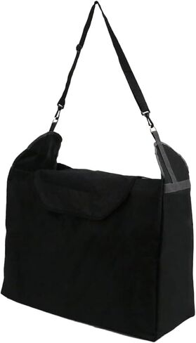 Skyehomo أكياس القش الحصان الأسود 600D أكسفورد القماش تغذية بطيئة حمل الحقائب مع المربعات الصغيرة سعة كبيرة أكياس التغذية للخيول الماعز الألبكة in Kuwait