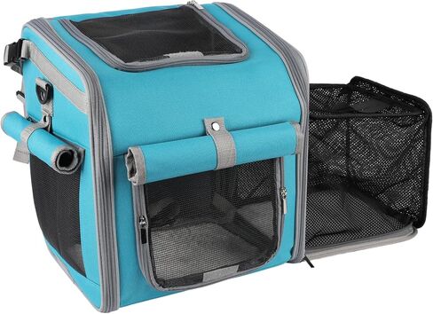 Dog Bike Basket, Mesh Windows, 2 Safety Leashes, Soft Sided, Safe Comfortable Pet Carrier for Small Dogs, Cats (Grey) in Saudi Arabia