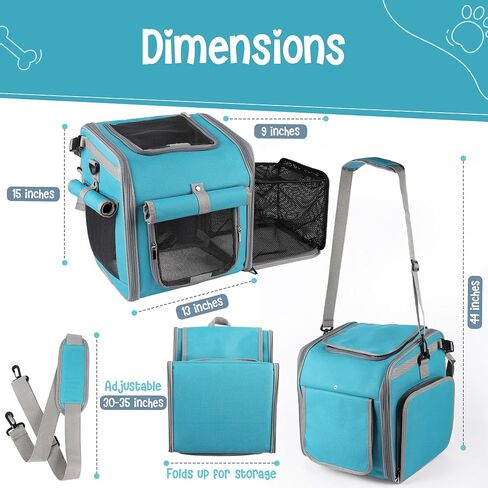 Dog Bike Basket, Mesh Windows, 2 Safety Leashes, Soft Sided, Safe Comfortable Pet Carrier for Small Dogs, Cats (Grey) in Saudi Arabia