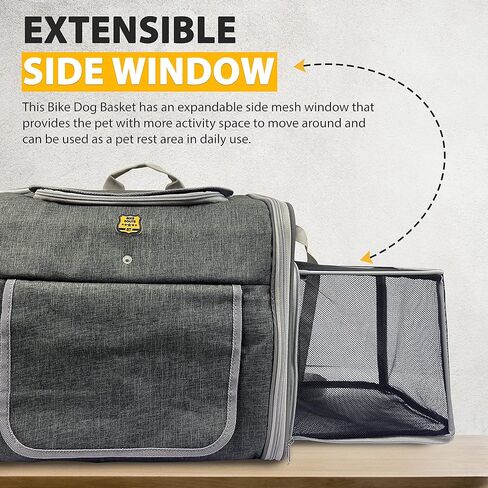 سلة دراجة للكلاب - حامل حقيبة ظهر للحيوانات الأليفة للكلاب الكبيرة والصغيرة - حقيبة سفر للحيوانات الأليفة مع جدران شبكية - أشرطة كتف لحمل الكلب في الخارج - حامل دراجة للكلاب المتوسطة الحجم in Kuwait