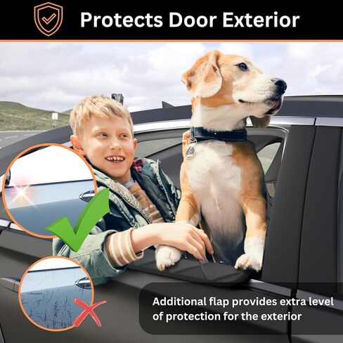 Dog Car Seat Cover for Back Seat - Extra Extension for Open Car Window + Hair Remover, 100% Waterproof, Scratchproof, Anti-Slip Dog Hammock with Mesh Window, Backseat Protector for Dog in Saudi Arabia