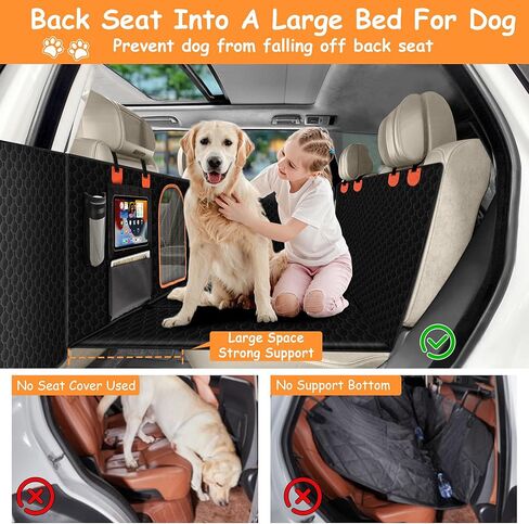غطاء المقعد الخلفي للكلاب في السيارة، موسع المقعد الخلفي للكلاب، سيارات الدفع الرباعي والشاحنات، أرجوحة مقاومة للماء لحماية كاملة للكلاب، غطاء مقعد السيارة السفلي الصلب للكلاب مع واقي الباب in Kuwait