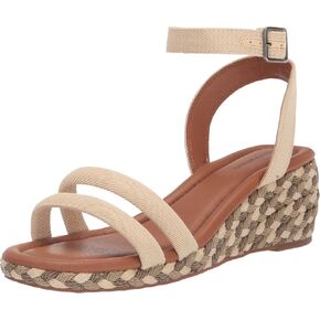Lucky Brand Women's Naylicia Braided Wedge Sandal, Vanilla, 10
