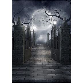 SJOLOON Halloween Backdrop Vinyl Photo Background Halloween Photography Backdrop Moon Night Backdrop Studio Props 9382(5x7FT)