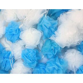 Loofah Lord 20 White and Pink Mixed Assortment Bath or Shower Sponge Loofahs Pouf Mesh Baby Shower, Girls Gift Bag Wholesale Bulk Lot