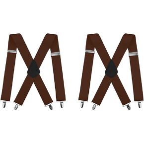 Suspenders for Men Women, 2 Inch Suspenders for Men Heavy Duty, Wide X-Back Adjustable Elastic Suspenders for Work