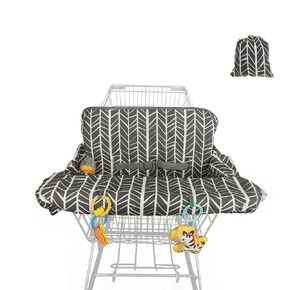 Shopping cart cover for baby, high chair cover with detachable storage bag, black
