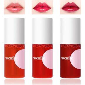 2 Colors Lip Tint Stain Set,Mini Velvet Lip Tint Watery Lip Stain Long Lasting Waterproof Moisturizing Lip & Cheek Tint,Hydrating,Natural Glossy Liquid Lipstick Lip Gloss Kits for Women