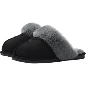 Parlovable Women's Fuzzy Memory Foam Slippers Fluffy House Shoes Warm Comfy Suede Slippers with Faux Fur Cozy Slip-on Indoor and Outdoor Winter
