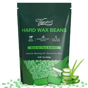 2.5lb Aloe Hard Wax Beads - Vennco Wax Beans for Coarse Hair Removal, Gentle Large Refill for Wax Warmer Kit, At-Home & Professional Smooth Waxing for Sensitive Skin Brazilian Bikini Face Eyebrow Leg