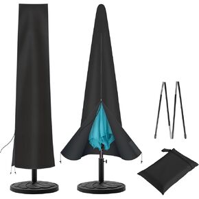 uHousDeco Patio Weatherproof Market Umbrella Cover with Zipper, Water Resistance, Outdoor Weatherproof, Beige Color