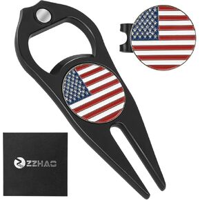ZZHAO Golf Divot Tool and Golf Ball Marker, Divot Repair Tool，Golf Accessories for Men, Funny Gifts for Men, Tools for Men