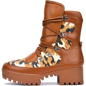 Cape Robbin Nunca Combat Boots for Women, Platform Boots with Chunky Block Heels, Womens High Tops Boots