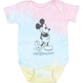 Walt Disney World Baby Girl Mickey Mouse Tie-Dye Infant Onesie Bodysuit (18-24 Month) Multicoloured
