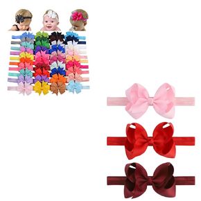 40pcs Baby Girls Grosgrain Ribbon Hair Bows Headbands Hair Band Hair Accessories + 3 PCS Boutique Grosgrain Ribbon Hair Bows Baby Girls Bows Headbands