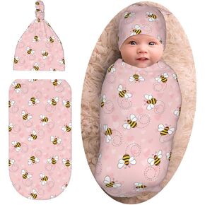 Western Baby Stuff Swaddle Blanket With Beanie Set, Soft Cactus Baby Swaddle Sack Newborn Sleeping Sacks For Girls Boys