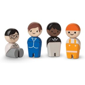 PlanToys Wooden 4 Piece Tradesman Playset (6267) | Sustainably Made from Rubberwood and Non-Toxic Paints and Dyes