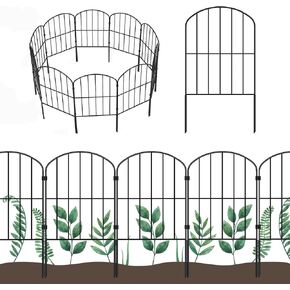 OUSHENG Decorative Garden Fence Fencing 10 Panels, 10ft (L) x 24in (H) Rustproof Metal Wire Border Animal Barrier for Dog, Flower Edging for Yard Landscape Patio Outdoor Decor, Arched