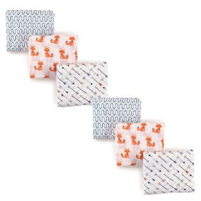 Hudson Baby Unisex Baby Cotton Muslin Swaddle Blankets, Foxes 6-Piece, 3-Pack