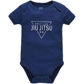 Jiu Jitsu Art Newborn Short Sleeve Unisex Baby Bodysuit for Boy Girl 3-6 Months Navy