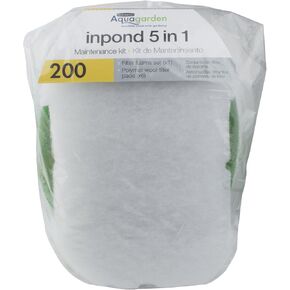 Pennington Aquagarden , Pond Filter for Ponds , Foam Filter Set , Polymer Wool Filter Pads , Pond Maintenance Kit , Suitable for Inpond 5 in 1 300 Gallon Model, White, Large (Fit 300)