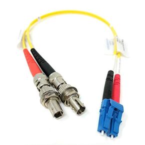 1ft Fiber Optic Adapter Cable LC (Male) to ST (Female) Multimode 50/125 Duplex