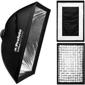 Profoto 2 x 3-Feet Softbox Rectangular Soft Light with Precision (Silver) Bundle Profoto Softgrid 2x3-Feet with 50-Degree Light Spread Limit and Profoto 2 x 3-Feet Edge Mask Rectangular (3 Items)