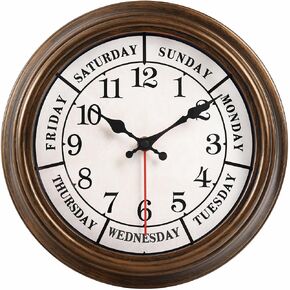 45MinST 12 Inches Retro Wall Clock, Silent Non Ticking Battery Operated Movement, Decor for Home/Wall Decor, Easy to Read, Decorate for Bedroom Living Room Office(Balck Gold)