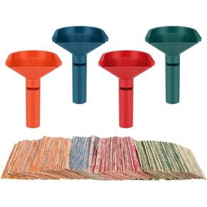 Preformed Coin Wrappers with Coin Sorter Tubes, 4 Coin Sorting Tubes Plastic with 20 PCS Coin Rolls Wrappers Assorted