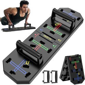 LALAHIGH Home Gym Kit, All-in-One Fitness Equipment with Push-Up Board, Resistance Bands with Bar, Pilates Bar, Pulley and Multi-Functional Training Board for Exercise Strength Training, Stable and Portable Home Workout Equipment