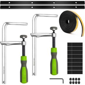 Track Saw Guide Rail Accessory Kit for Festool, Makita and DeWalt, Track Saw Kit-Track Saw Clamps, Guide Rail Connectors with Screw, Allen Wrench, and 196" Splinter Guard Strip, 80 Rubber Patches