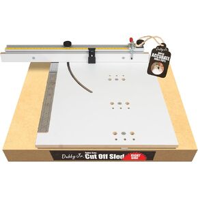 Dubby Jr. Cut-Off Crosscut Sled (Left Side) Table Saw Jig | Quickly Cut Precise Accurate Miters | Left Side Table Saw Sled Kit | Angle Crosscut Sled for Table Saw | Woodworking Table Saw Accessories