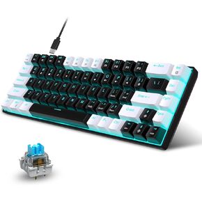 Wired Gaming Keyboard, RGB Backlit Keyboard, Ultra-Compact 68 Keys Keyboard for PC/Mac Gamer, Typist, Travel, Easy to Carry on Business Trip, 19 Different Lighting Modes