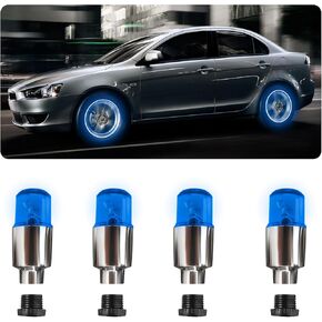 4 PCS LED Tire Valve Lights, Waterproof Light up Air Neon Bicycle Motorcycle Tyre Valve Flash Lights, Bike Truck Golf Cart Wheel Assemblies Lamp, Exterior Car Accessories (Red) in Kuwait