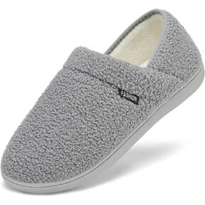 Mens Slippers Womens House Shoes Closed Back House Slippers Warm Fuzzy Slides Indoor Outdoor with Fleece