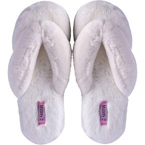 Millffy Fuzzy Fluffy Open Toe Slippers for Summer Warm Comfy flip Flop Slippers for Women Slip on
