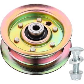 Belleone 177968 Idler Pulley Fits for Craftsman Hus qvarna Mower- 193197 Flat Idler Pulley Compatible with HU Sears Poulan Lawn Tractors with 42" 46" 48" Deck, Replace for Hus qvarna 532177968 in Saudi Arabia