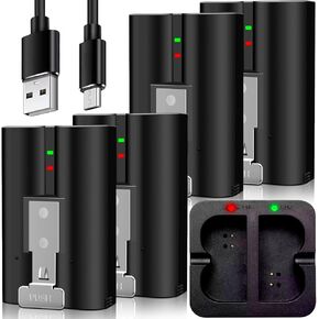 4PACK New V4 Battery and USB Charging Station for Ring-Doorbell-Camera 1/2/3/4/3+/3plus, Stick-Up Cam (2nd & 3rd Gen), Peephole/Spotlight Camera/Spotlight Cam Solar/Camera Indoor Outdoor 3.65V 6040mAh