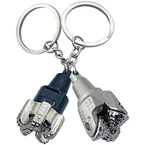 Rotatable Silver Tricone Drill Bit Keychain PDC Drill Bit Fingertip Toy Keychain