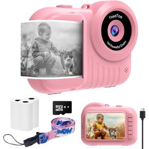 Kids Camera Instant Print 3.5 Inch, Instant Print Camera for Kids Print Photos, Toddler Kids Instant Print Digital Camera, 4 5 6 7 8 9 10 11 12 Year Old Girls Birthday Gift, Boy Girl Toys Age 3-12