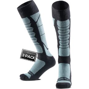 Merino Wool Socks for Skiing, Snowboarding, Winter Outdoors, Over the Calf, Warm Thermal Socks for Cold Weather in Kuwait