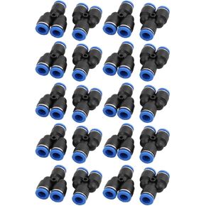 uxcell® 20Pcs 8mm Dia Y Type 3 Ways Tube Hose Pneumatic Air Quick Fitting Push in Connector