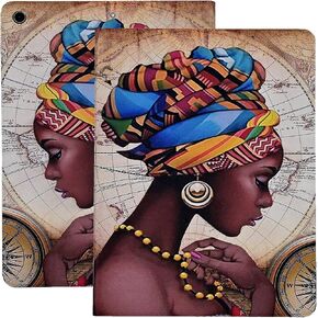 Case for iPad 9th / 8th / 7th Generation (2021/2020/2019) 10.2 Inch, PU Leather Slim Folding Stand Shell Protective TPU Cover with Auto Wake/Sleep, Sunflower African American Women