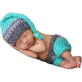 Tokiysn-baby Newborn Photography Outfits Clothes for Newborn Cute Photo Props Crochet Knitted Baby Photography Prop Outfit Set
