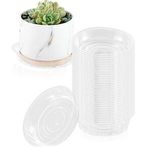 40 Pack 4 Inch Plant Saucer Clear Plant Saucers for Indoors Flower Pot Saucers Small Plant Plate Dish Plant Pot Saucers Plant Trays for Pots Bulk