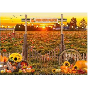 7X5FT Fall Pumpkin Patch Backdrop Fall Backdrop Photography Thanksgiving Pumpkin Harvest Backdrop Thanksgiving Party Decorations Banner Backdrop XY81